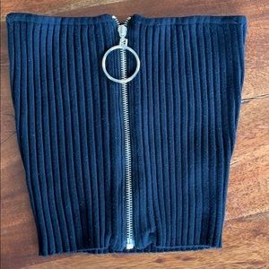 Forever 21 zip up tube top